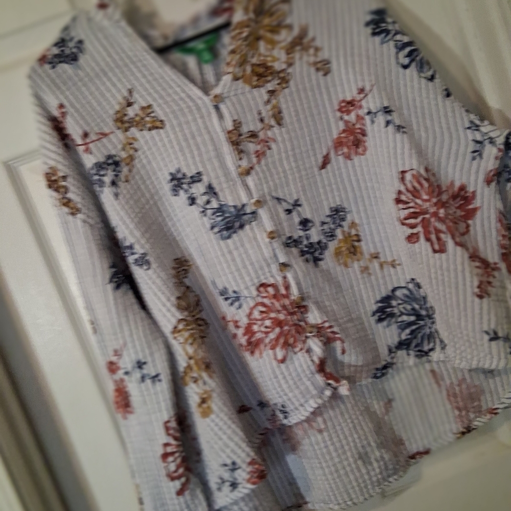 🔥Dip Floral Striped Blouse - Multicolor 3X PTP 28" - Picture 2 of 3
